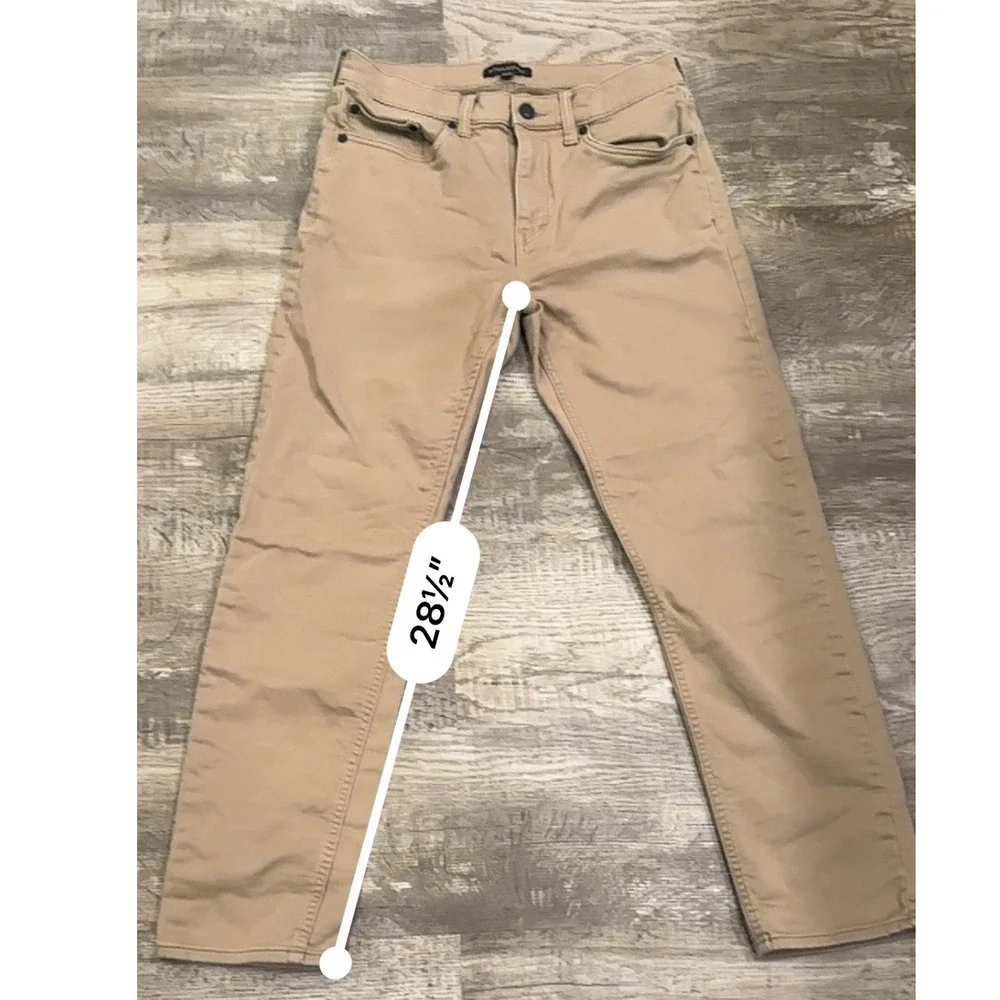 Banana‎ Republic Mens 32x32 Tan Khaki 5-Pocket Chino Pants Slim Straight Stretch